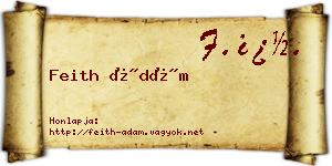 Feith Ádám névjegykártya