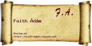 Feith Ádám névjegykártya